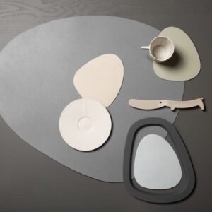 Skinnatur 4er-Tischset Nierenform